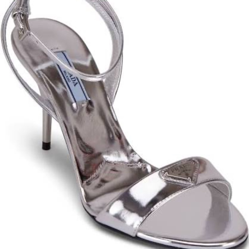 PRADA Women's Metallic Ankle Strap Sandal